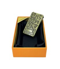 Zenit Klasik Kabartma Gravür Desenli Bronz Renk Metal Çakmak