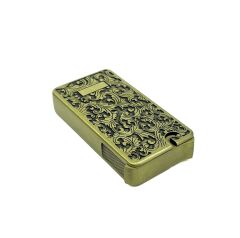 Zenit Klasik Kabartma Gravür Desenli Bronz Renk Metal Çakmak