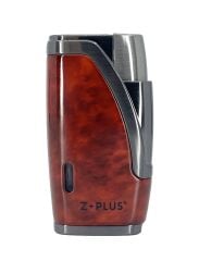 Z+Plus Çift Torch Alevli, Entegre Delicili (Punch) Lüks Puro Çakmağı - Maun & Füme