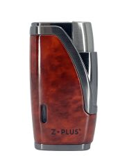 Z+Plus Çift Torch Alevli, Entegre Delicili (Punch) Lüks Puro Çakmağı - Maun & Füme
