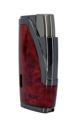 Z+Plus Çift Torch Alevli, Entegre Delicili (Punch) Lüks Puro Çakmağı - Maun & Füme