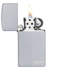 Zippo Slim Satin Chrome Bottom Logo Dizayn Çakmak