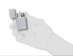 Zippo Slim Satin Chrome Bottom Logo Dizayn Çakmak
