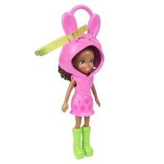 Polly Pocket ve Maceraları Ana Karakter Bebeği Anahtarlık JMN38 - Kalp Desenli-Çilek Desenli-Pembe Kapüşonlu Jkc63