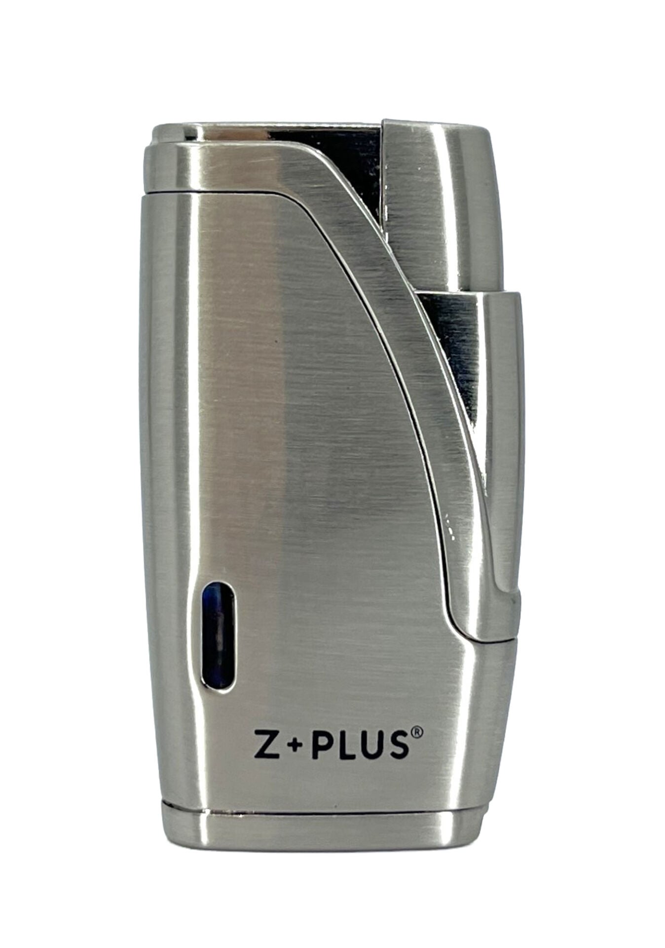 Z+Plus Çift Torch Alevli, Entegre Delicili (Punch) Lüks Puro Çakmağı - Mat Krom