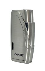 Z+Plus Çift Torch Alevli, Entegre Delicili (Punch) Lüks Puro Çakmağı - Mat Krom
