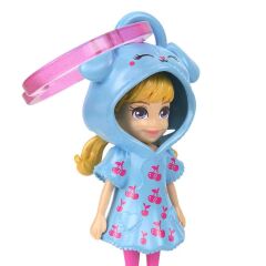 Polly Pocket ve Maceraları Ana Karakter Bebeği Anahtarlık JMN38 - Kalp Desenli-Kiraz Desenli-Mavi Kapüşonlu