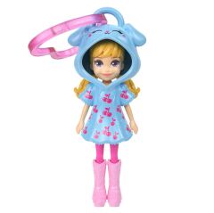 Polly Pocket ve Maceraları Ana Karakter Bebeği Anahtarlık JMN38 - Kalp Desenli-Kiraz Desenli-Mavi Kapüşonlu