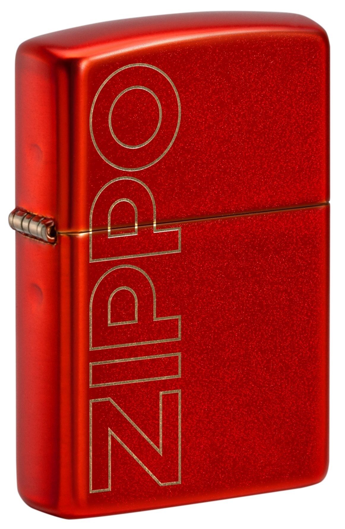 Zippo Rüzgar çakmağı – Dikey logo, metalik kırmızı, lazer gravür – Doldurulabilir – Tekrar kullanılabilir – Rüzgara dayanıklı tasarım – Hediye kutusu – ABD'de üretilmiştir