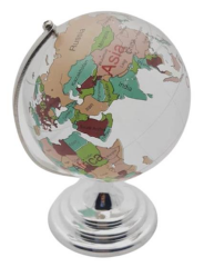 Dünya Şeklinde Dekoratif Kristal Küre