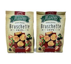Maretti Bruschette Domates, Maretti Bruschette Domates, Zeytin ve Kekik Aromalı Kızartılmış Ekmek Cips 140 gr XXL Boy (2 ADET)