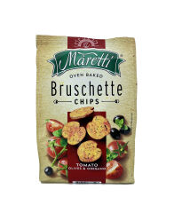 Maretti Bruschette Domates, Maretti Bruschette Domates, Zeytin ve Kekik Aromalı Kızartılmış Ekmek Cips 140 gr XXL Boy (2 ADET)