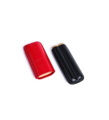 Parmida Deri Puro Kılıfı 2'li - Seyahat Humidoru Kırmızı/Siyah