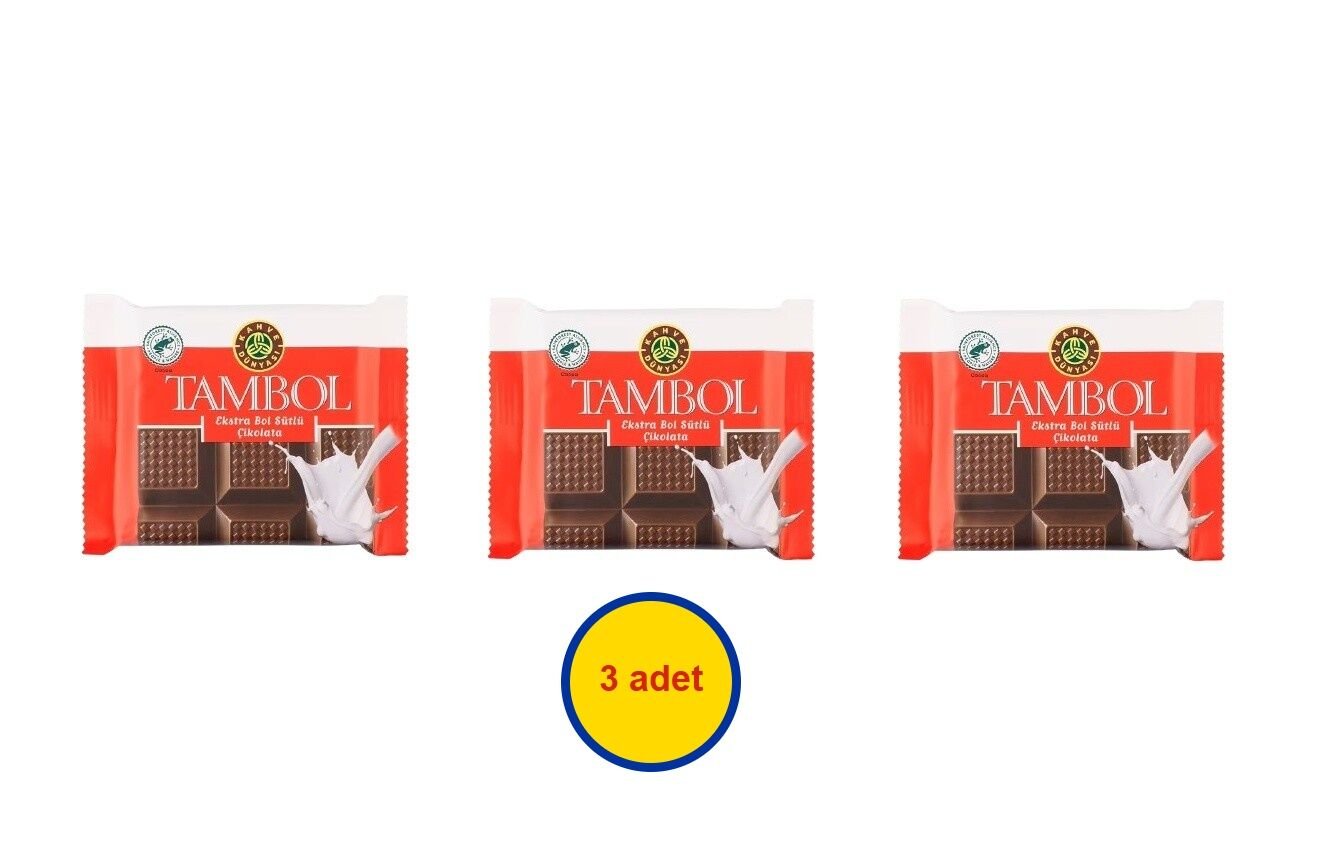 Kahve Dünyası Tambol Bol Sütlü Çikolata 77 gr (3 Adet)