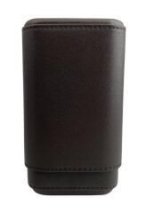 Parmida Deri Puro Kılıfı 3'lü - Seyahat Humidoru Koyu Kahverengi