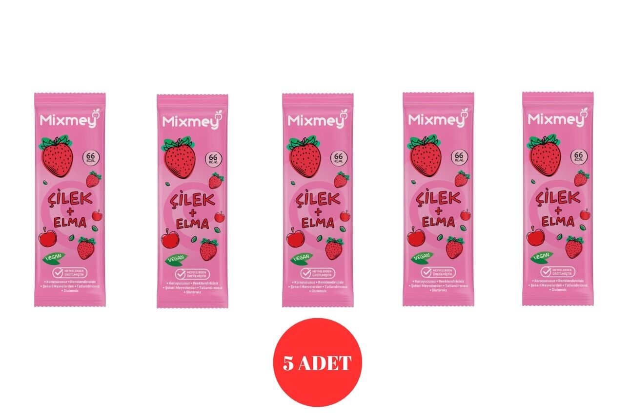 Mixmey Elma ve Çilekli Meyve Bar 20 g (5 ADET)