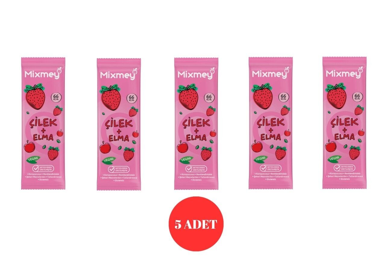 Mixmey Elma ve Çilekli Meyve Bar 20 g (5 ADET)