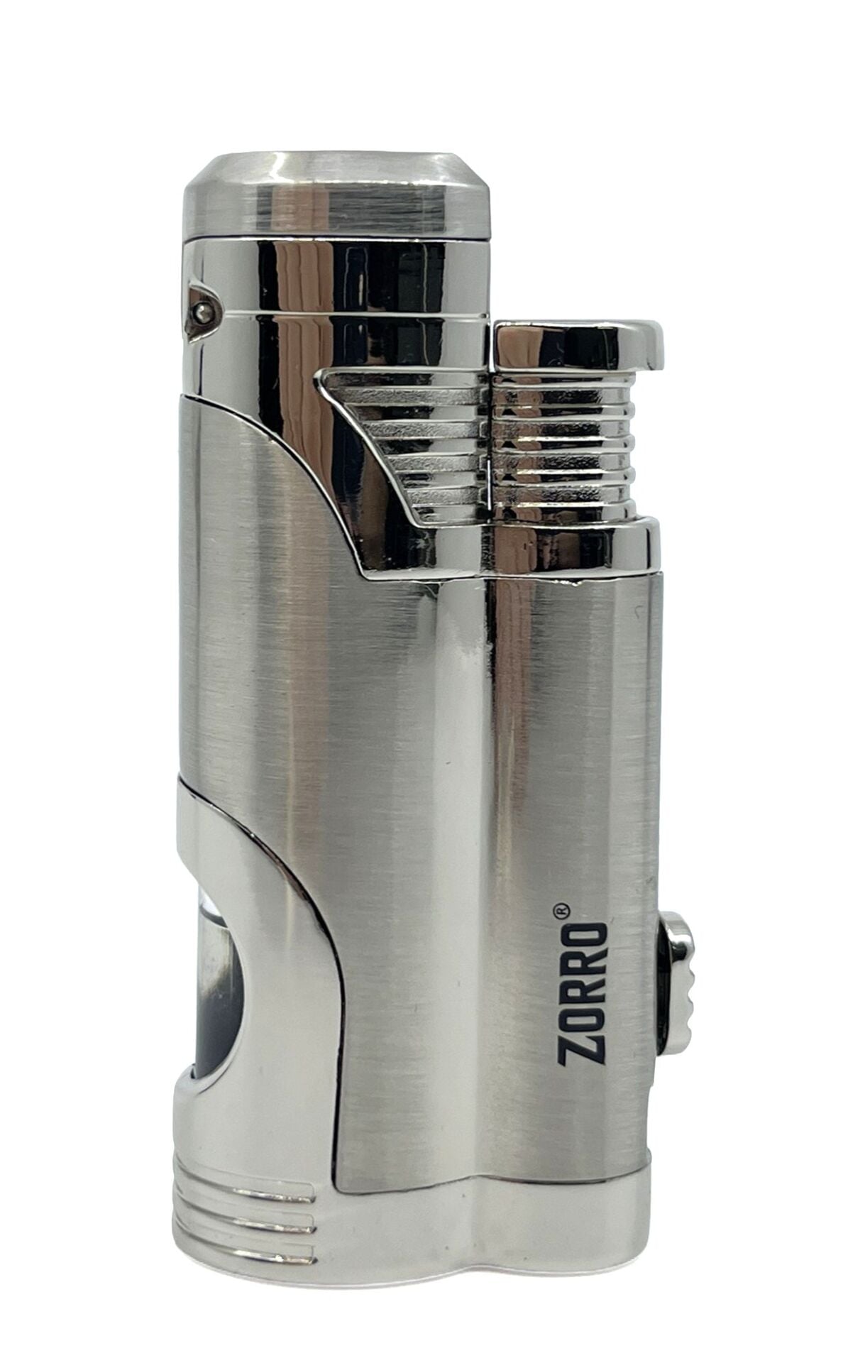 Zorro Çift Torch Pürmüz Puro Çakmağı - Krom