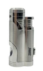 Zorro Çift Torch Pürmüz Puro Çakmağı - Krom