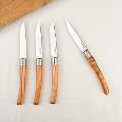 Opinel Chic 4'lü Et Bıçağı Seti - Zeytin Ağacı (Olive Wood)