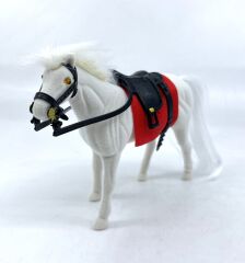 Livery Stable - Süvari Eyerli Beyaz Oyuncak At