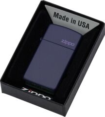 Zippo Slim Navy Matte  Logo Dizayn Çakmak