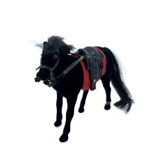Livery Stable - Süvari Eyerli Siyah Oyuncak At