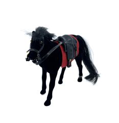 Livery Stable - Süvari Eyerli Siyah Oyuncak At