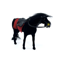 Livery Stable - Süvari Eyerli Siyah Oyuncak At