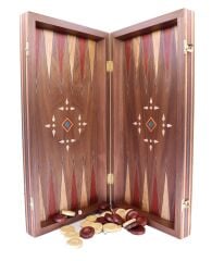 Masif Ahşap Sedef İşleme Marküteri Tavla Takımı