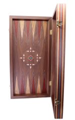 Masif Ahşap Sedef İşleme Marküteri Tavla Takımı