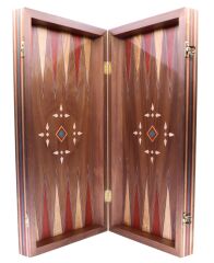 Masif Ahşap Sedef İşleme Marküteri Tavla Takımı