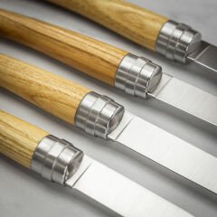 Opinel Chic 4'lü Et Bıçağı Seti - Dişbudak Ağacı (Ash Wood)