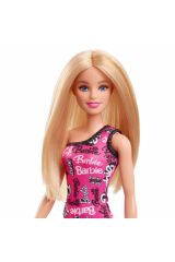 Sarışın Barbie Şık Pembe Barbie Elbiseli