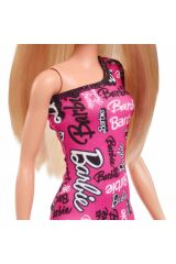 Sarışın Barbie Şık Pembe Barbie Elbiseli