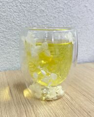 Kurutulmuş Çiçekler Çift Duvarlı Cam Bardak 350ml Çift Duvarlı Cam Çiçek, Kuru Çiçekli Kahve Bardağı Model 3