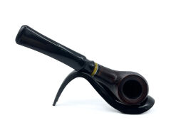 Dapper Bent Billiard Briar (Gül Kökü) 9 mm Filtreli El Yapımı Pipo - 3066