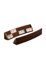 Eser Oval Okey Takımı, Doğal Ahşap Oval Okey Takımı (101 Okey Oyun Seti) Kaliteli Masif Ahşap - Kahverengi