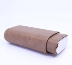 Parmida Kahverengi Deri Puro Kılıfı 3'lü - Seyahat Humidoru