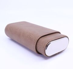 Parmida Kahverengi Deri Puro Kılıfı 3'lü - Seyahat Humidoru