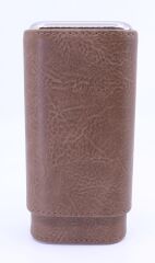 Parmida Kahverengi Deri Puro Kılıfı 3'lü - Seyahat Humidoru