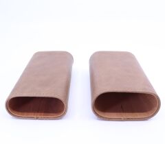 Parmida Kahverengi Deri Puro Kılıfı 3'lü - Seyahat Humidoru