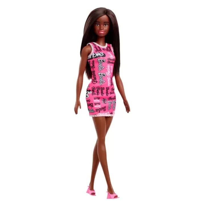 Siyahi Barbie Şık Pembe Barbie Elbiseli