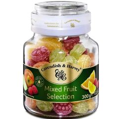 Cavendish & Harvey Mixed Fruit Hard Candy Drops/Karışık Meyveli Şeker Cam Kavanoz 300 g