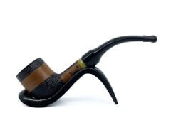 Dapper Bent Billiard Briar (Gül Kökü) 9 mm Filtreli El Yapımı Pipo - 3065