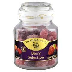 Cavendish & Harvey  Mixed Berry Hard Candy Drops/Karışık Orman Meyve Aromalı Şeker Cam Kavanoz 300 g