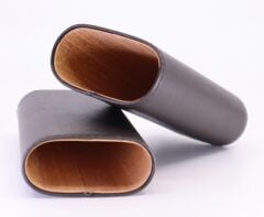 Parmida Koyu Kahverengi Deri Puro Kılıfı 3'lü - Seyahat Humidoru