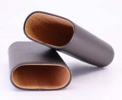 Parmida Koyu Kahverengi Deri Puro Kılıfı 3'lü - Seyahat Humidoru