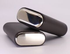 Parmida Koyu Kahverengi Deri Puro Kılıfı 3'lü - Seyahat Humidoru