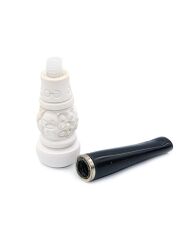 Doğal Lületaşı El Yapımı İşlemeli Ağızlık